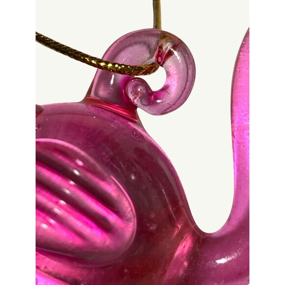 Pink Flamingo  Christmas Ornament With Santa Hat - Picture 6 of 10